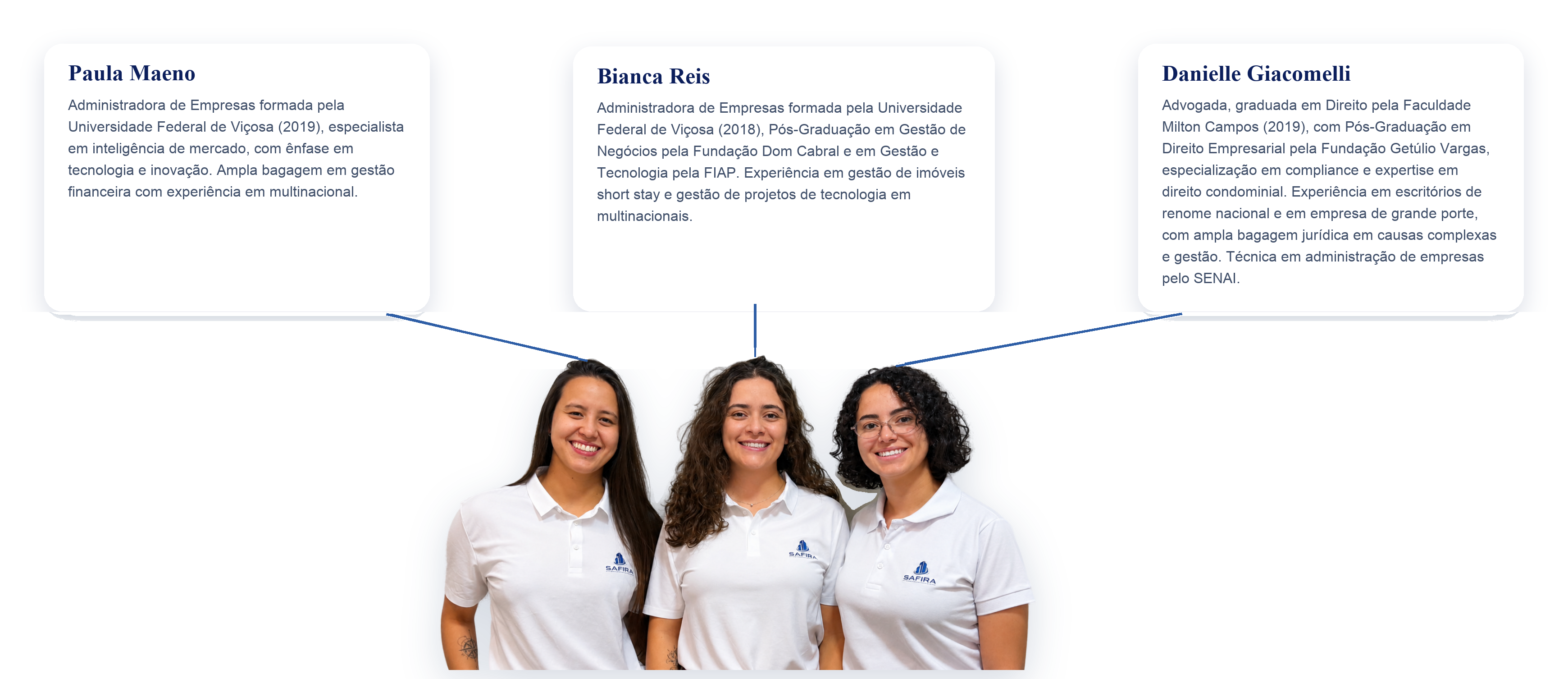 Fundadoras da Safira - Paula Maeno, Bianca Reis e Danielle Giacomelli